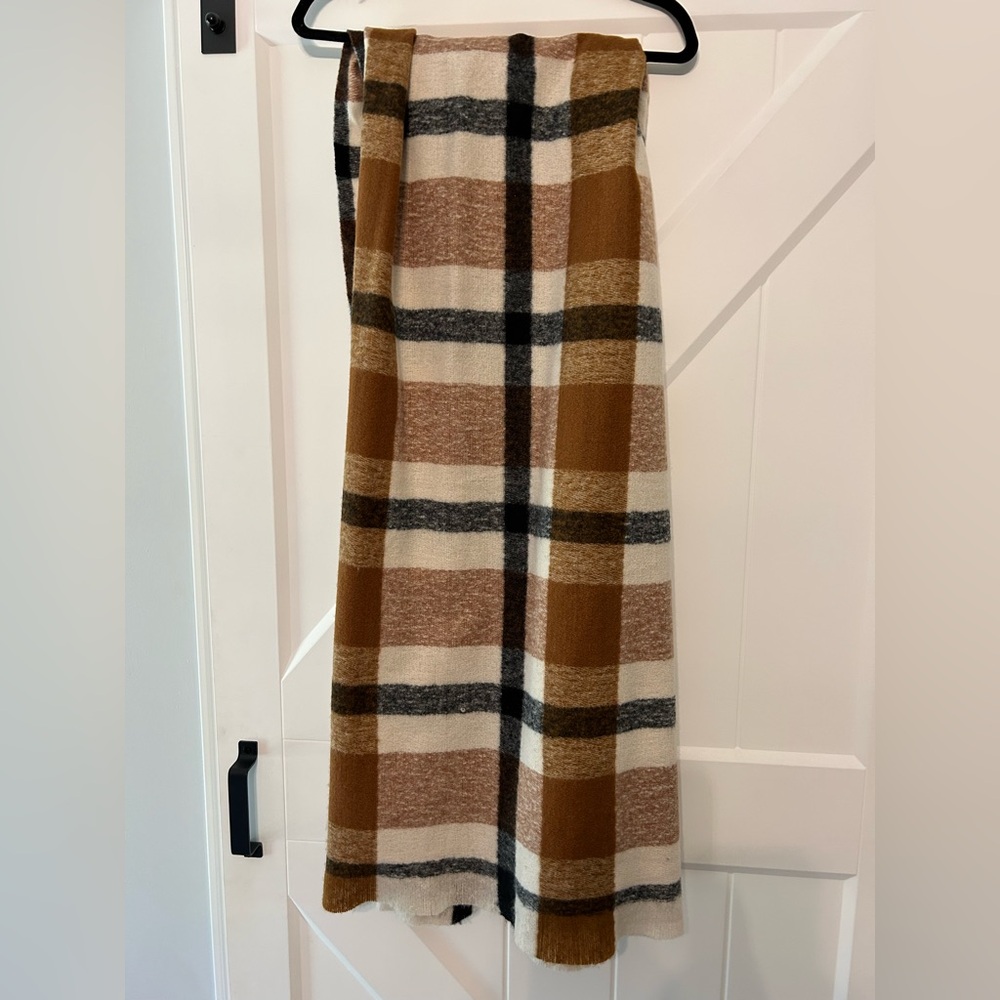 Plaid Brown and Black Women's Scarf